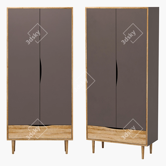 Stylish Wardrobe, 90x200x40 cm 3D model image 1