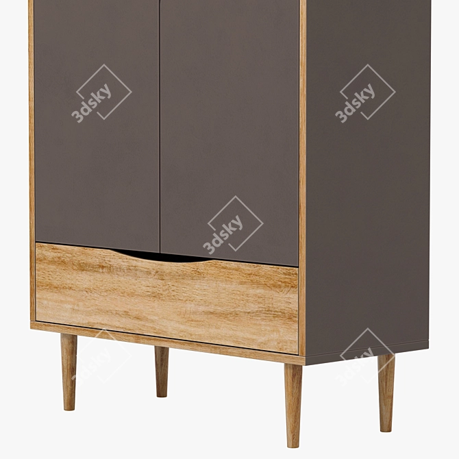 Stylish Wardrobe, 90x200x40 cm 3D model image 3