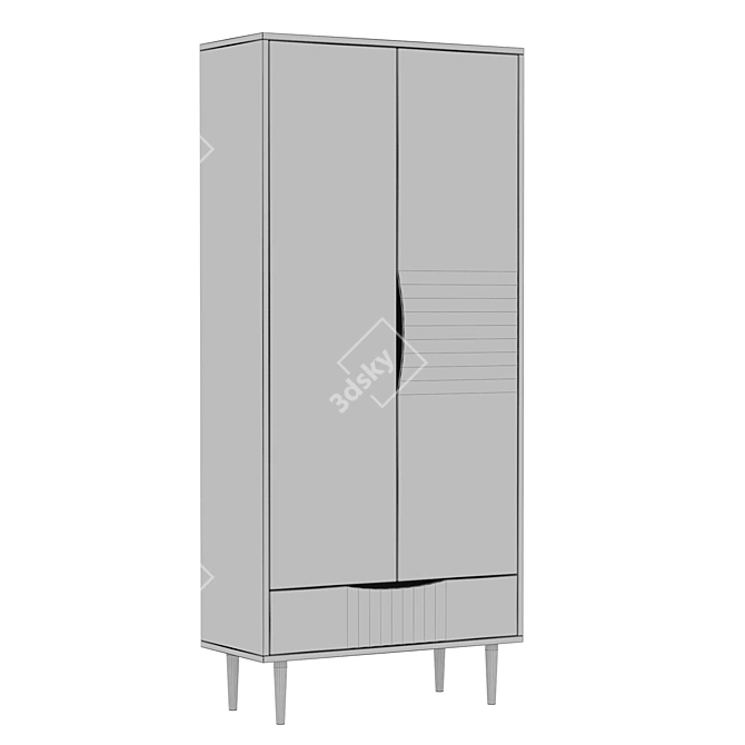 Stylish Wardrobe, 90x200x40 cm 3D model image 4