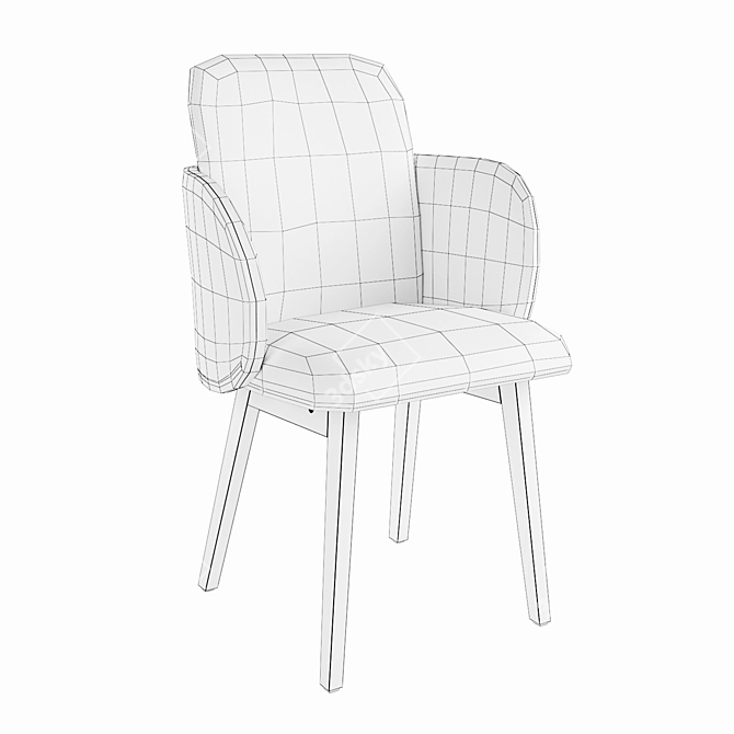 Elegant Carina Table Armchair 3D model image 5