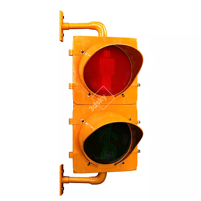 Pedestrian Traffic Light: Detailed & Textured 3D model image 1