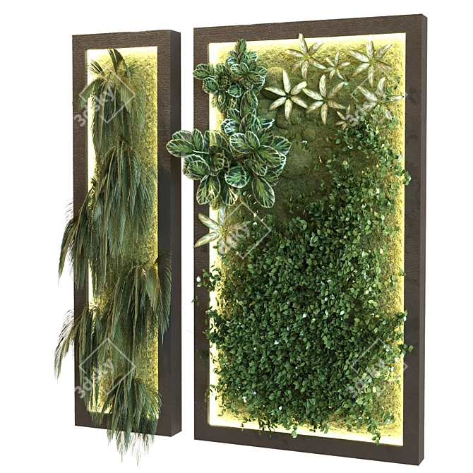 Green Wall Set (045): Versatile, Stylish Home Decor 3D model image 2