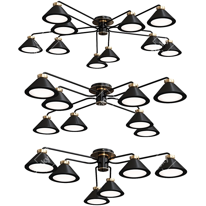 Lustrous Loren Chandeliers Set 3D model image 1