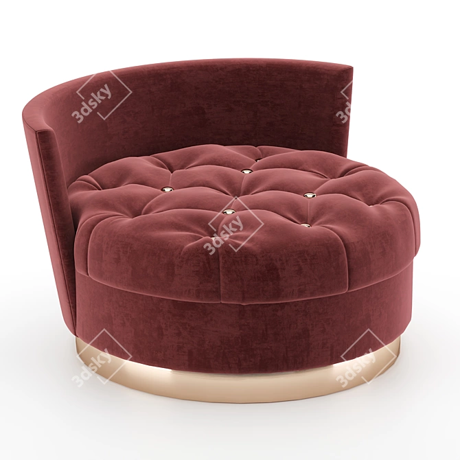 Luxurious Velvet Chaise: Elegant Comfort 3D model image 2
