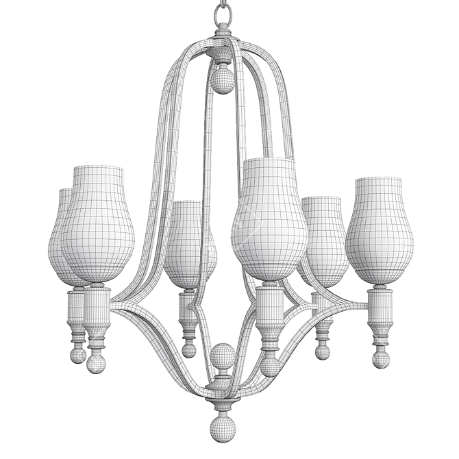 Elegant Mirabelle Chandelier 3D model image 2