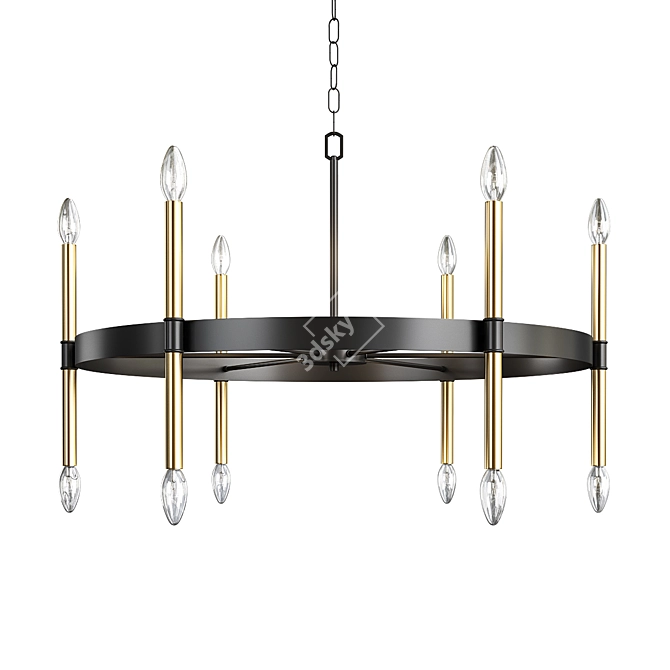 Elegant Notre Dame Chandelier 3D model image 1