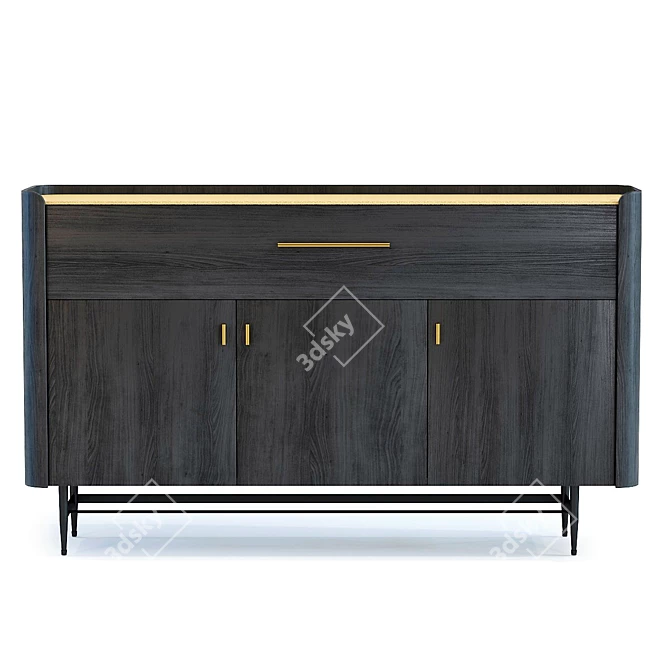 Elegant Milano Bar Cabinet 3D model image 1