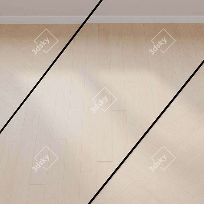 Natural Maple Eligna Laminate Flooring: Quick, Stylish, and Durable 3D model image 1