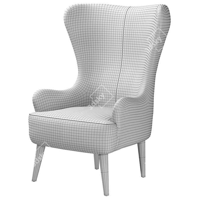 Bodil Accent: Stylish Beige Armchair 3D model image 6
