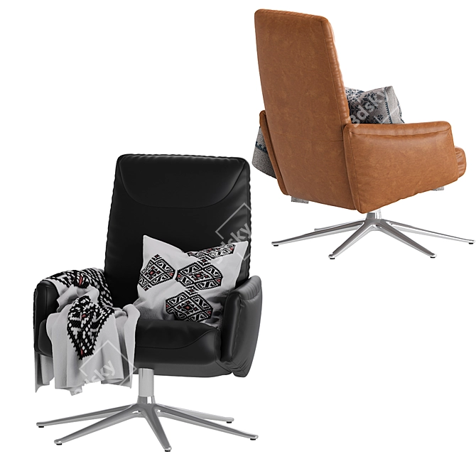 Luxe Leather Lucca Armchair 3D model image 3