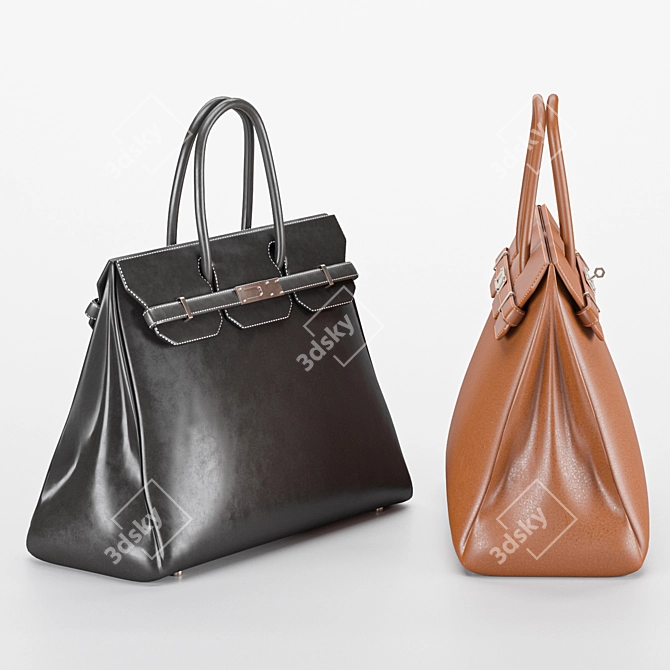 Elegant Ladies Hand Bag 3D model image 3