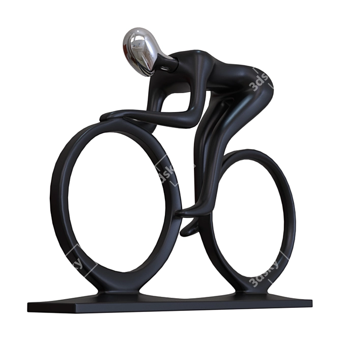 Racing Cyclist Figurine 3D model image 3