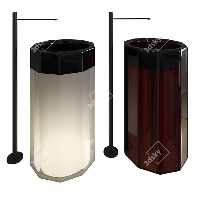 Elegant Vitreow Sink: 850x500mm 3D model image 1