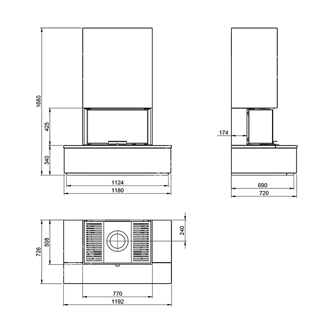 Creameng Shiloh Fireplace: Elegant, Stylish, and Functional 3D model image 4