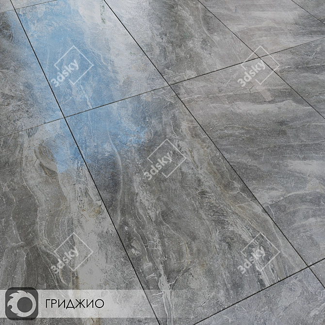 Milano Gray Marble Floor Tiles 3D model image 1