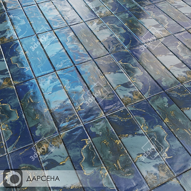 Milano Darsena Blue Ceramic Tiles 3D model image 1