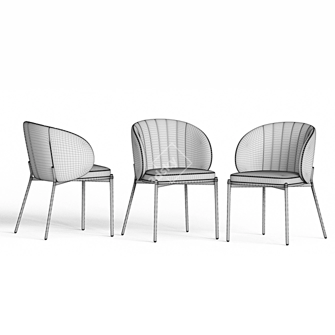 Sleek Shell Dining Chair 3D model image 2