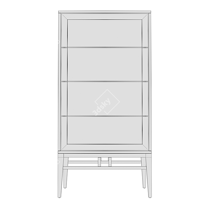 Modern Gray and Walnut Chiffonier 3D model image 3