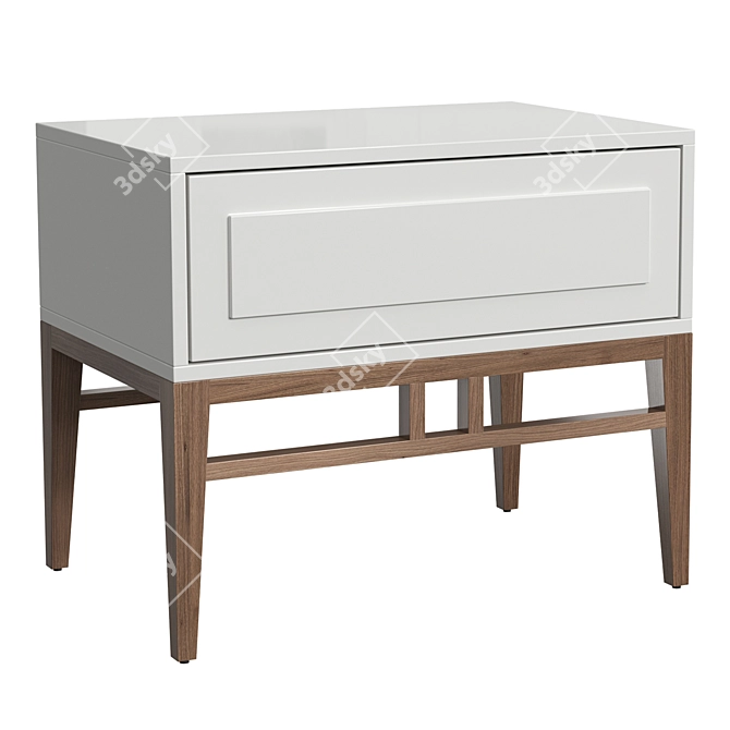 Modern Gray Walnut Nightstand by Angel Cerda 3D model image 2