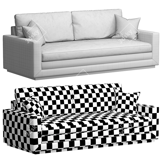 Wesley Hall Dapper Leather Sofa 3D model image 4