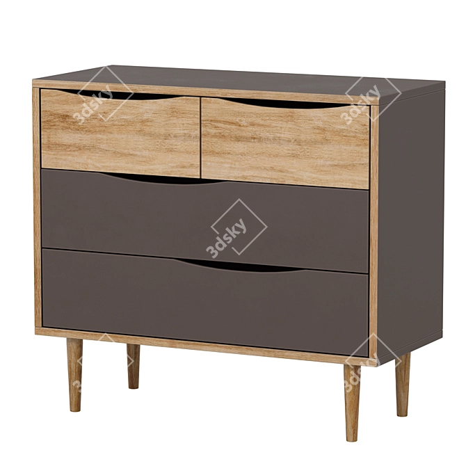 Stylish and Practical Chest of Drawers | 90x81x40 cm 3D model image 3