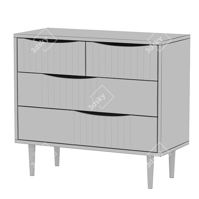 Stylish and Practical Chest of Drawers | 90x81x40 cm 3D model image 4