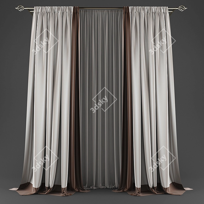 Elegant Polys Curtains 3D model image 1