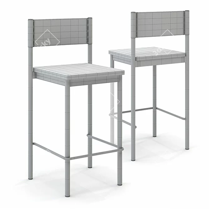 Amigo Modern Leather Counter Stool 3D model image 3