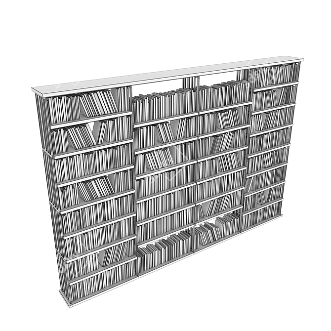 Elegant Wood & Metal Bookshelf 3D model image 5