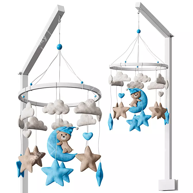 KidsDecor Baby Mobile: Playful and Whimsical 3D model image 1