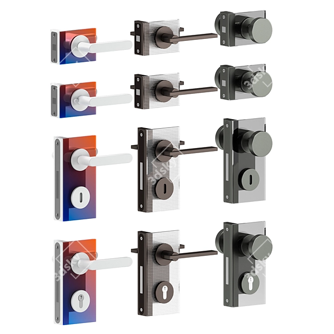 Glas Italia 02 Door Handles 3D model image 5