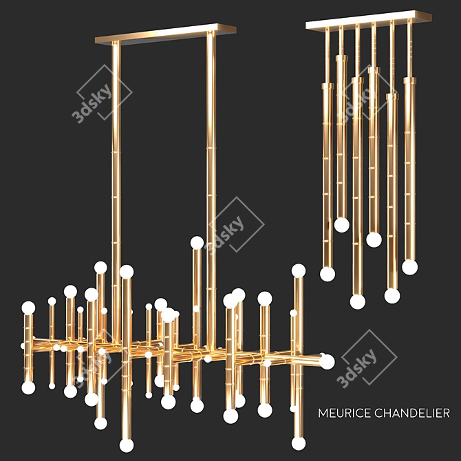 Elegant Meurice Chandelier: Timeless Beauty 3D model image 1