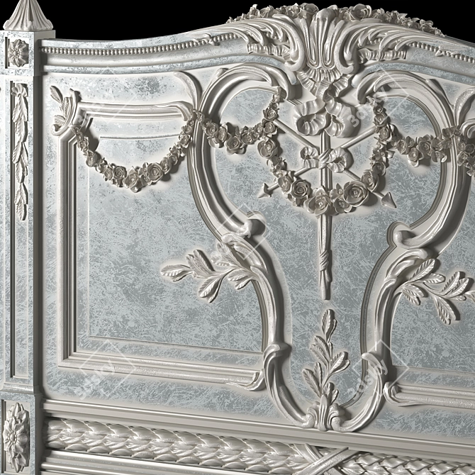 Elegant Bonaparte French Bed 3D model image 2