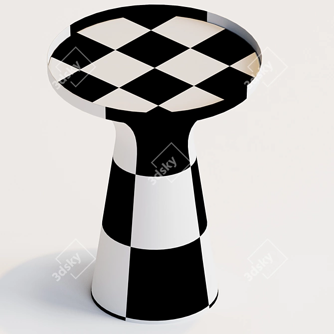 Vintage Brass and Black Glass Coffee Table 3D model image 4