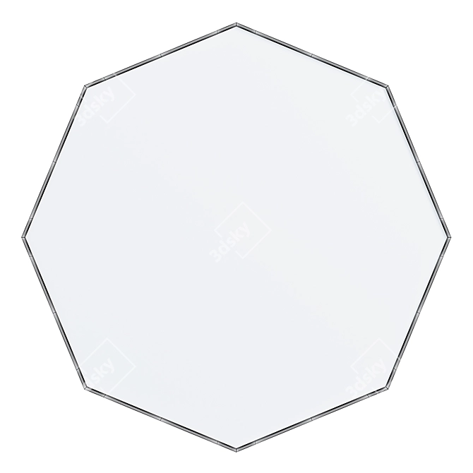Elegant Octagon Wall Mirror 3D model image 3