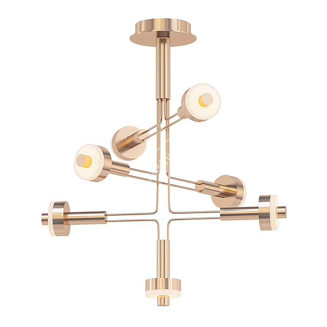 Elegant LED Chandelier with Round Shades 3D model image 1