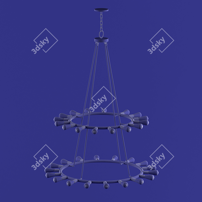 Title: Rustic Industrial Dakota Chandelier 3D model image 4