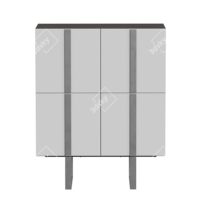 Elegant Grey Sideboard by Angel Cerda 3D model image 2