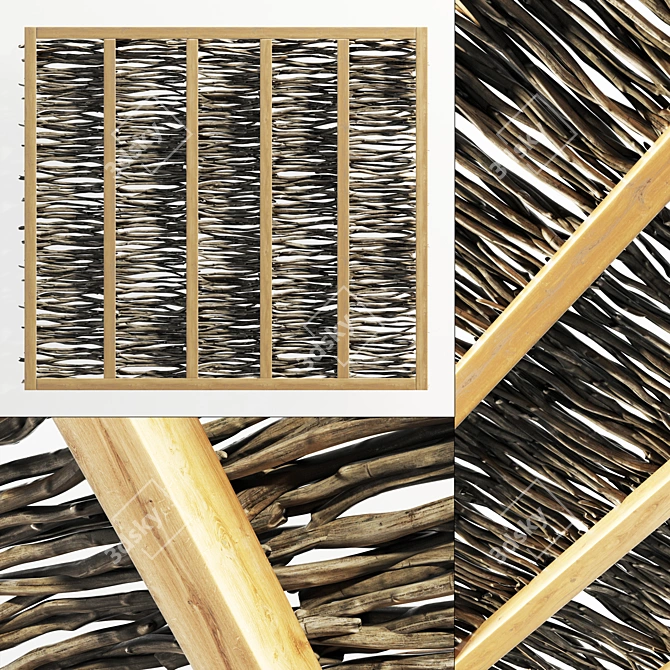 Driftwood Branch Ceiling - Natural Wooden Decor 3D model image 1