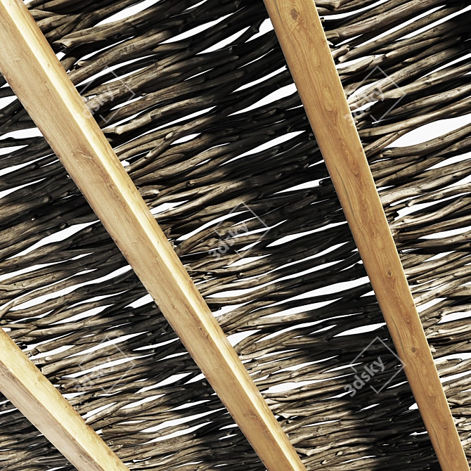 Driftwood Branch Ceiling - Natural Wooden Decor 3D model image 3
