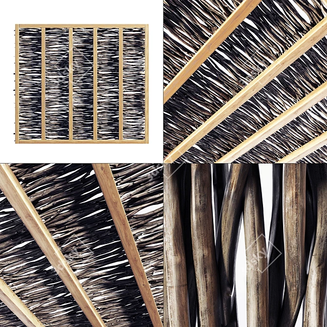 Driftwood Branch Ceiling - Natural Wooden Decor 3D model image 6