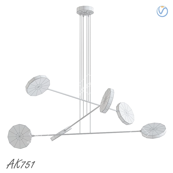 AK751 2014 V-Ray Chandelier 3D model image 2
