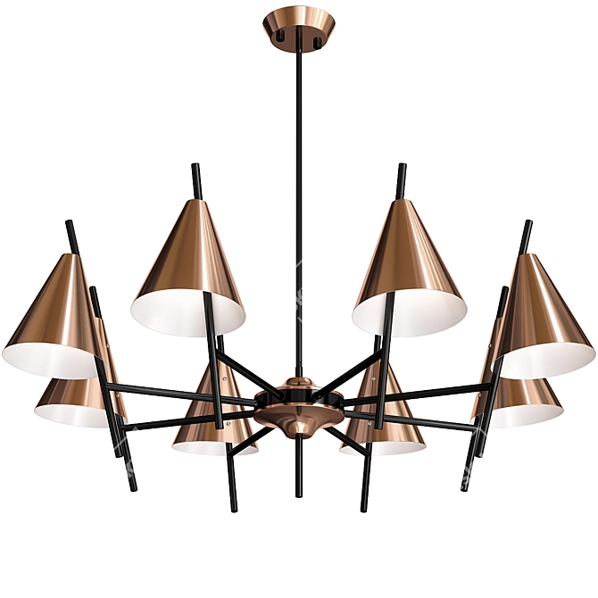 Anzazo Crater C: Sleek Designer Chandelier 3D model image 1