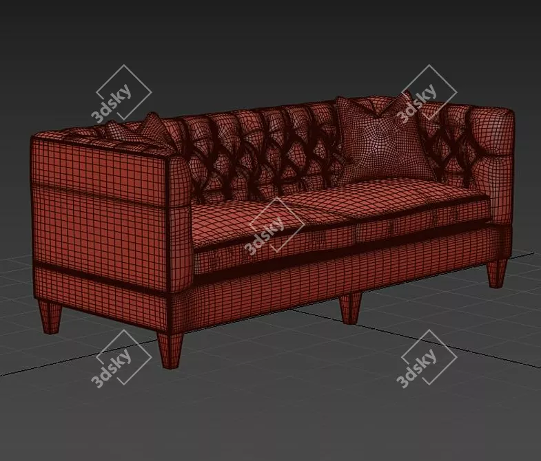 Luxury Becket Sofa 3D model image 4