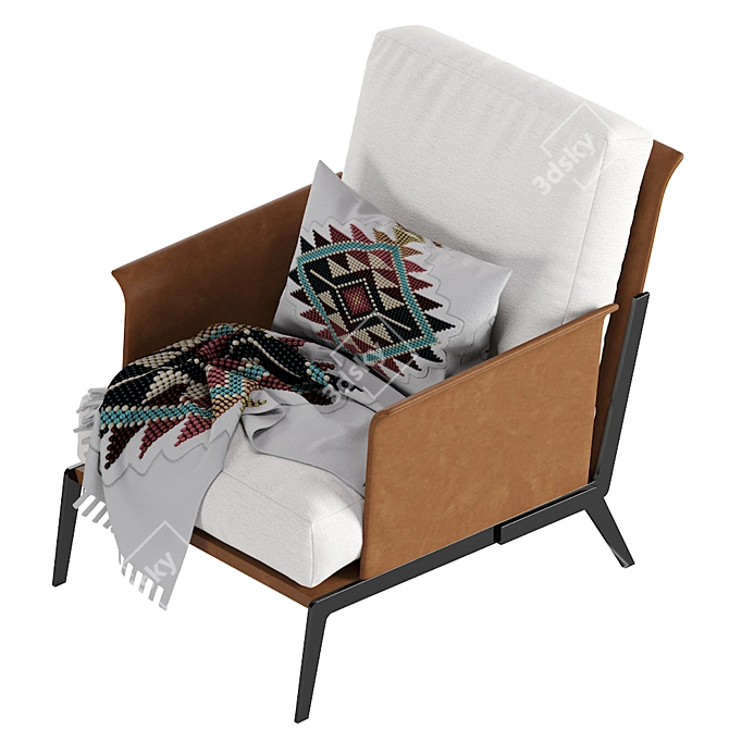 Flexform Happy Hour Leather Armchair 3D model image 4