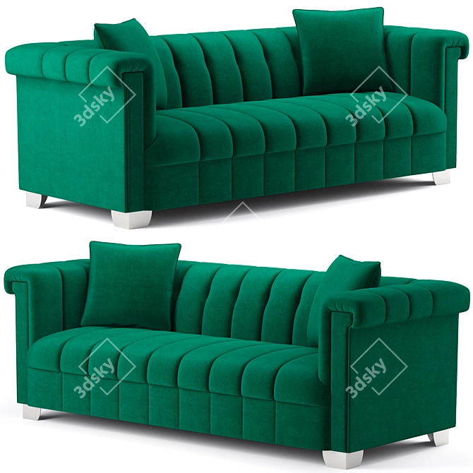 Luxurious Kayla Velvet Sofa by Meridian Furniture 3D model image 1