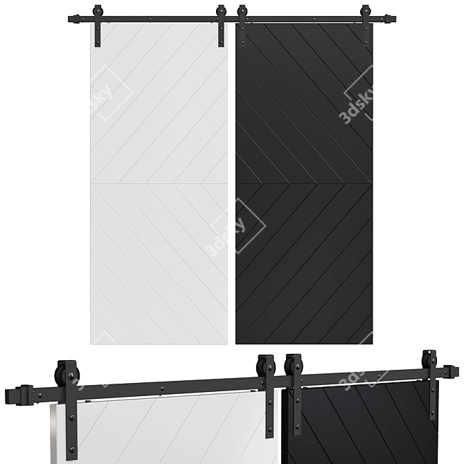 Modern Interior Door - 2120x920x35mm 3D model image 1