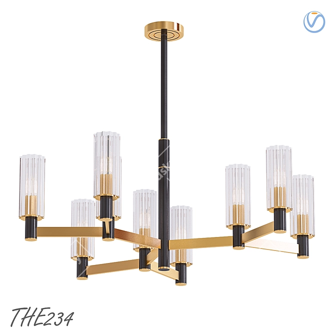 Sidonia Glass Cylinder Chandelier 3D model image 1