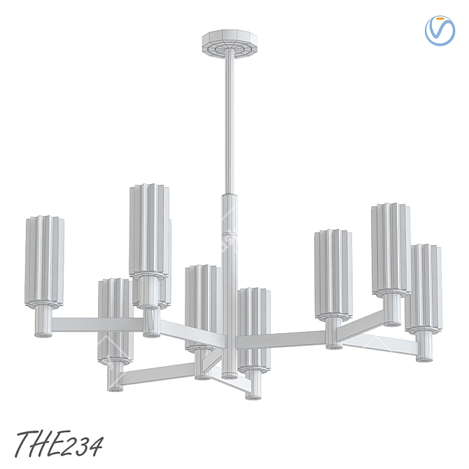 Sidonia Glass Cylinder Chandelier 3D model image 2