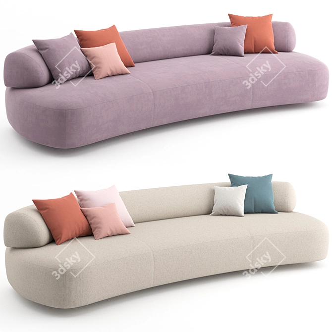 Gogan Sofa 01: Luxurious Comfort by Moroso 3D model image 1